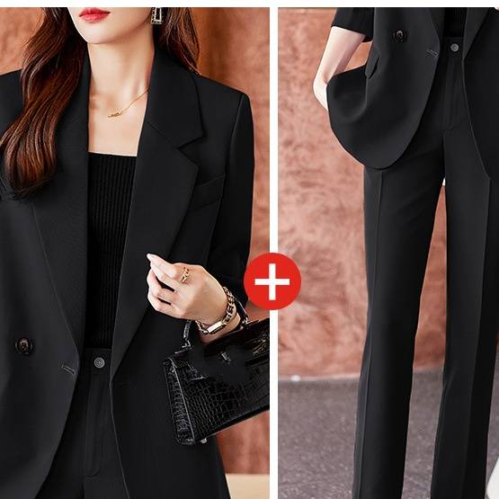 Women's Clothing Design Sense Small Suit Jacket Back Split Top Long Sleeve_autovado.com