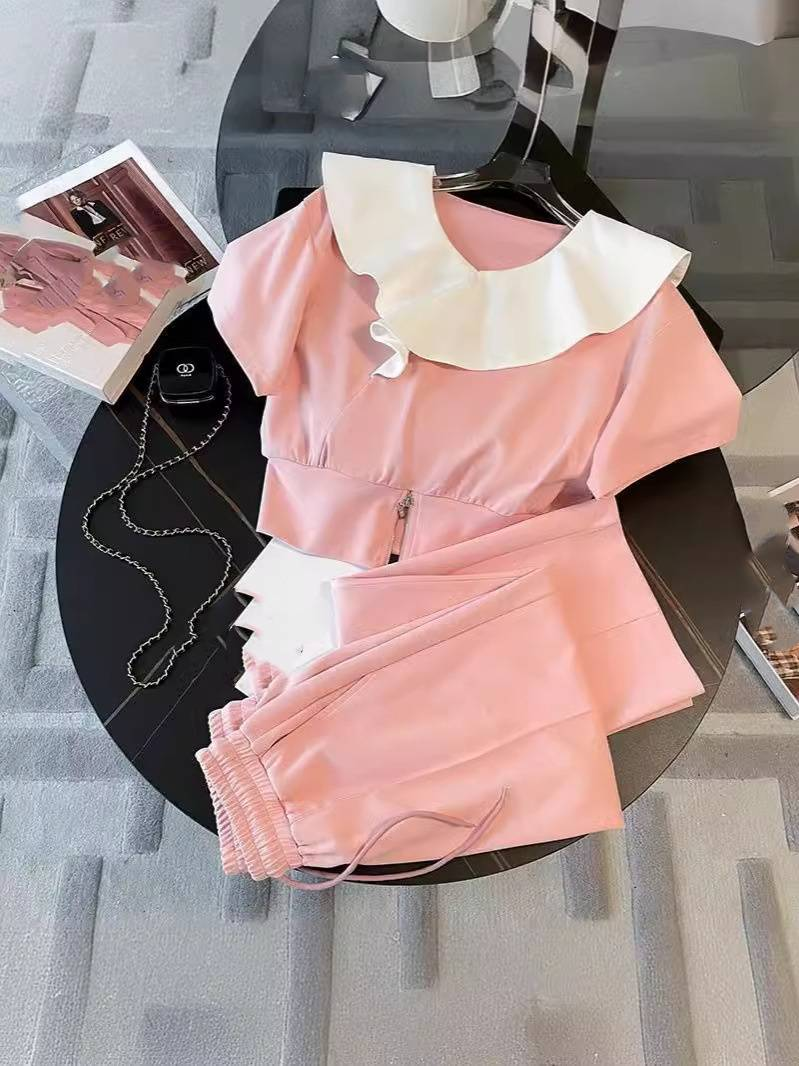 Women's Clothing Temperament sports suits new slimming and age reducing fashion casual wide leg pants street blasting two piece suit _autovado.com