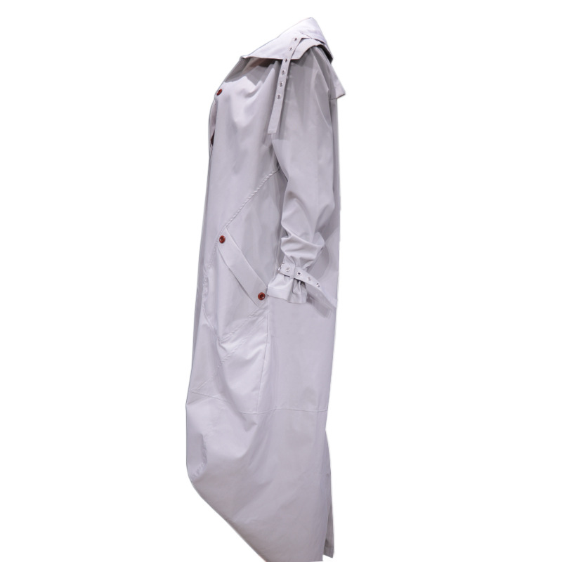 Women's Clothing new style temperament niche personality leisure large lapel medium and long windbreaker jacket _autovado.com