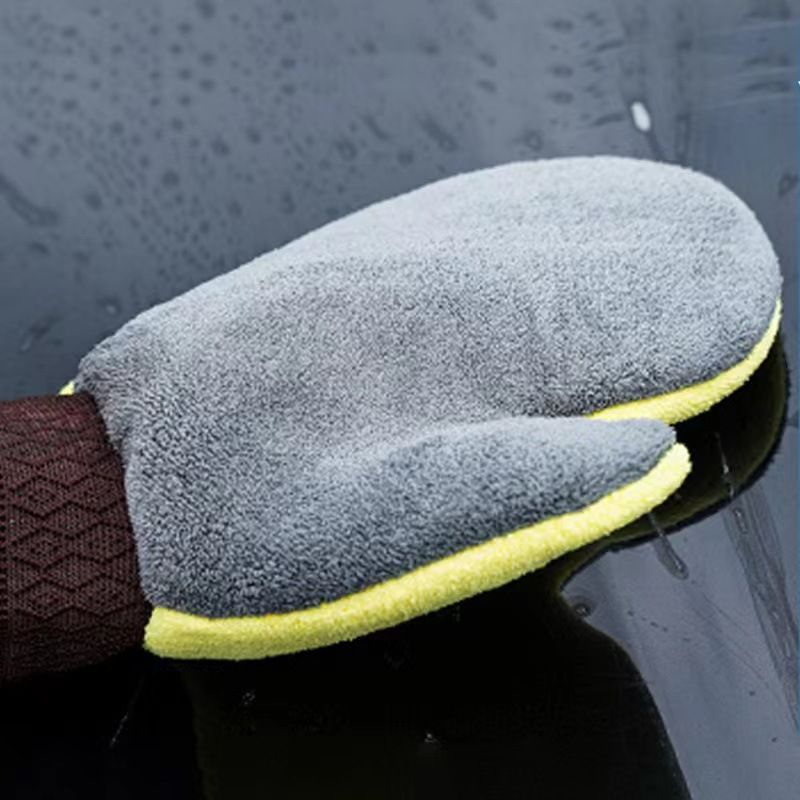 Coral Wash, Bear Paw Gloves, Wiping Cloth, Wash Towel, Double-sided Velvet Thickened Car Cleaning And Beauty Tools_autovado.com