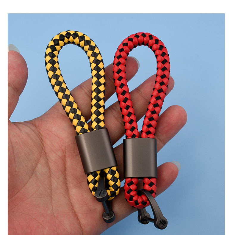 Simple Braided Rope Keychain Car Leather Decorative Keychain Fashion Creative Bag Portable Anti Lost Horseshoe Buckle_autovado.com