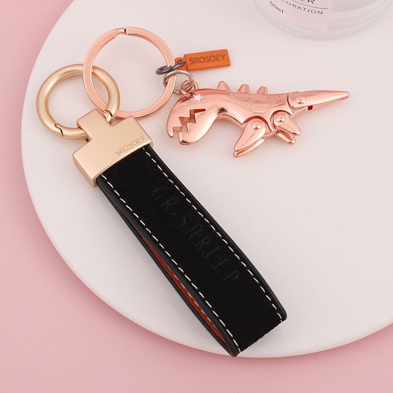 Suede Keychain Internet Celebrity Little Dinosaur Pendant Cute Cartoon Car Key Chain Pendant Creative Gift For Women_autovado.com