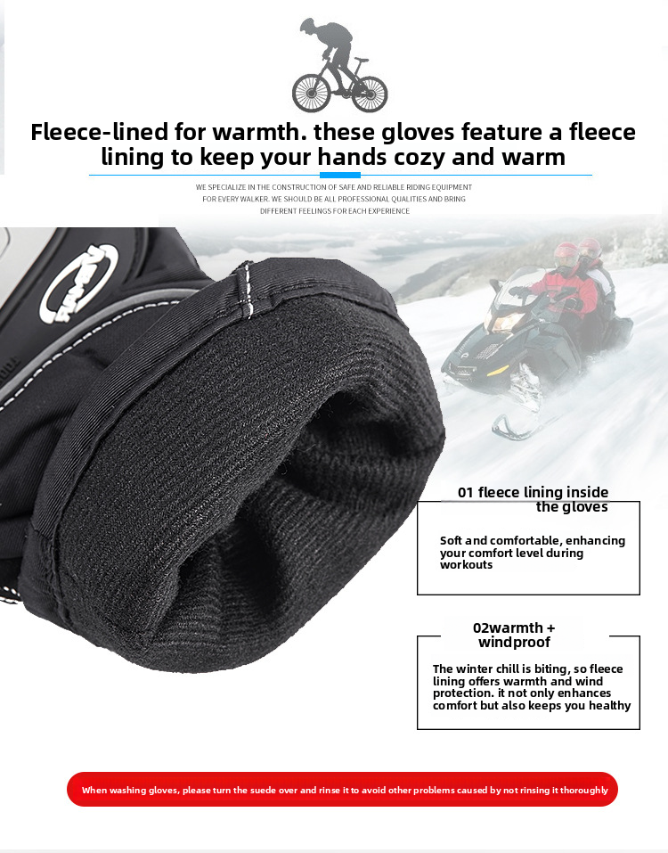 Winter Motorcycle Waterproof Men, Touchscreen Riding Gloves, Electric Vehicle Cold-Proof Thermal Windproof Gloves For_autovado.com