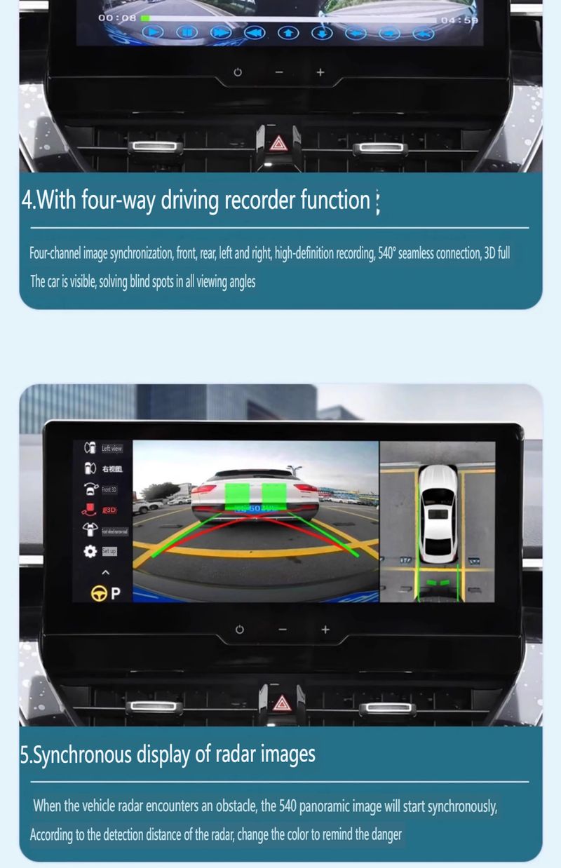3D 360° Panoramic Camera System For New Toyota Prado - HD Night Vision Parking Assistant With 4 Channel DVR & Loop Recording_autovado.com
