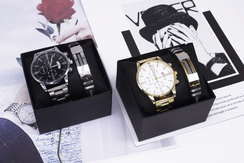 Men's Watch Two-Piece Bracelet Gift Box Business Calendar Non-Mechanical Quartz Watch men's watch_autovado.com