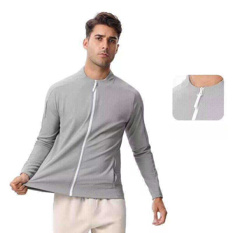 Men's Clothing Sports Jacket Leisure Running Round Neck Zipper Cardigan Sweater Quick-Drying Fitness Breathable_autovado.com