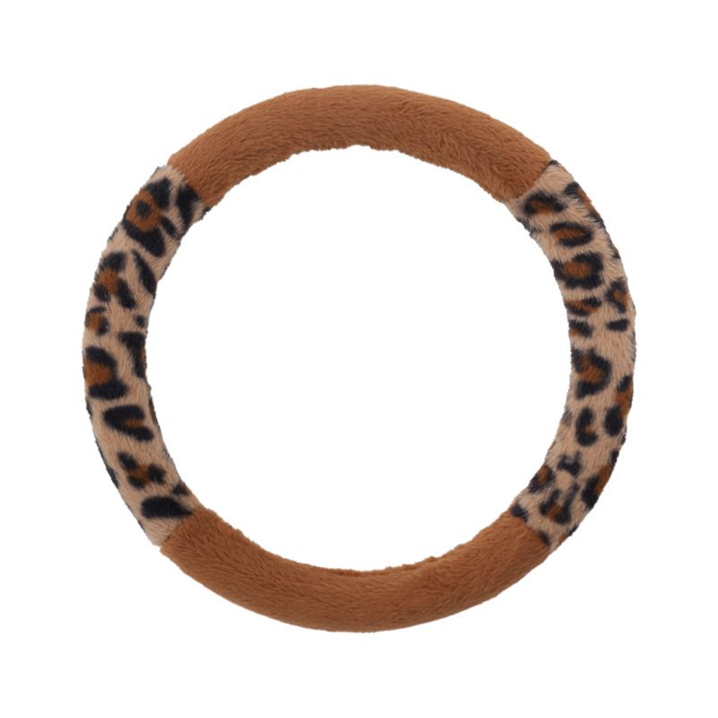 Fashion Print Car Soft Plush Leopard Steering Wheel Cover Winter Women Auto Interior Accessories Seat Pad_autovado.com