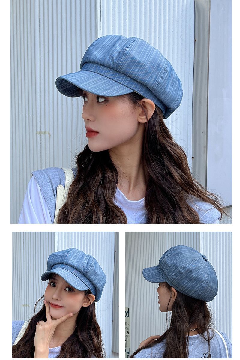 Hot Sale HT4026 Spring Autumn 2024 New Fashion Octagonal Cap Female Vintage Beret Hat Ladies Retro Berets for Women_autovado.com