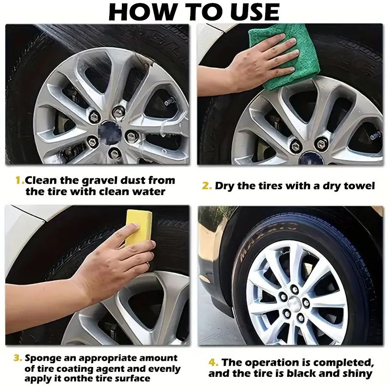 Ryekew Car Maintenance Polishing Stain Removal Renewal Blackening Brightening Water Repellent Tire Coating Cream_autovado.com