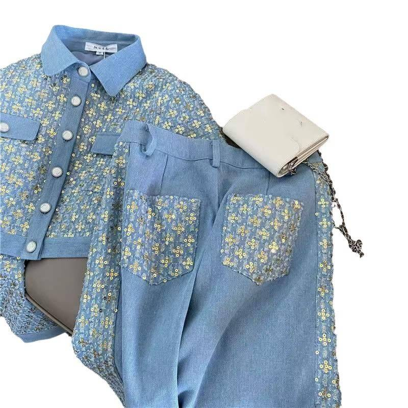 Women's Clothing Design Short Lady Jacket Retro Slim Pants Two piece Suit_autovado.com