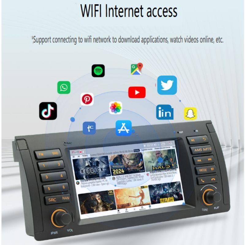 7" Android Car Stereo For BMW E39 (2002-2008) - Wireless CarPlay, HD Touchscreen & Reverse Camera_autovado.com