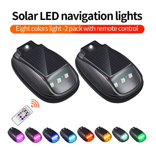 Solar Car LED Flashing Color Roof Mouse Modification No Wiring Remote Control Anti-Collision Warning Light_autovado.com
