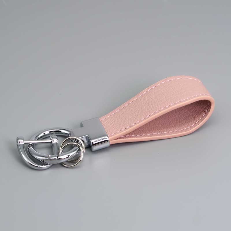 New Leather Car Keychain Exquisite Lamb Pattern Key Ring Pendant Creative Men And Women Leather Pendant_autovado.com