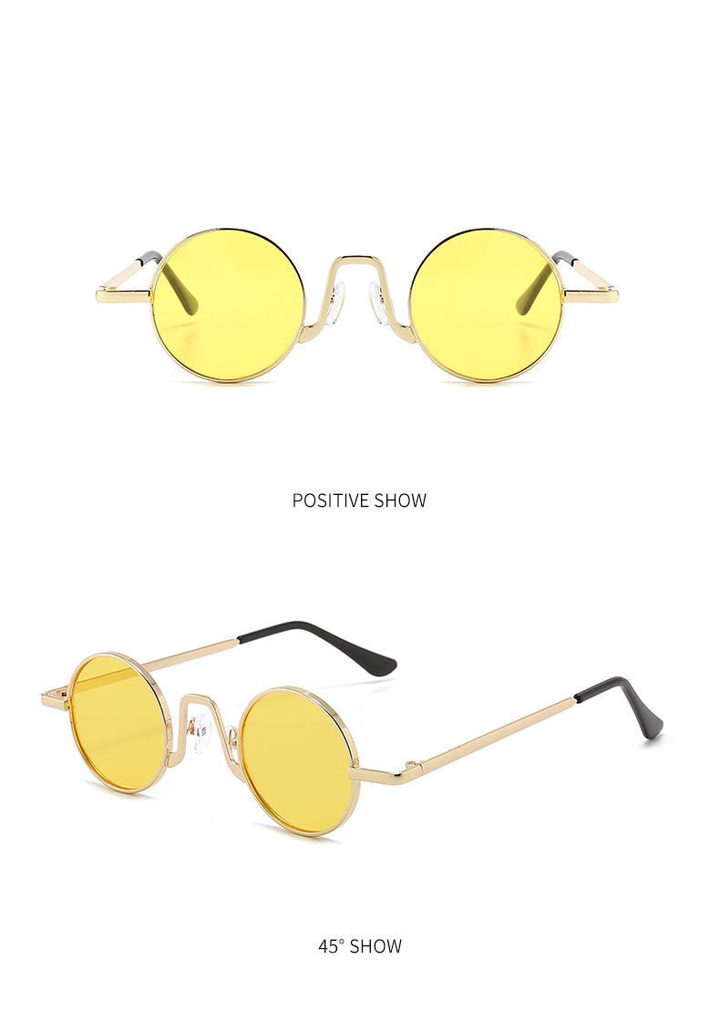 Unisex Prince Mirror Steampunk Retro Small Round Sunglasses Small Frame Sunglasses Glasses_autovado.com