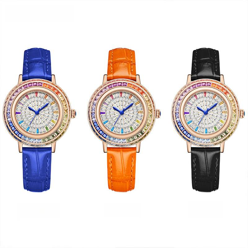 Ladies high-end crystal jewelry with diamond inlaid quartz watch, light luxury dress jewelry watch_autovado.com