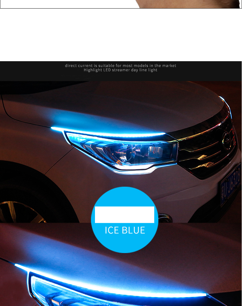Daytime running light water turn light Universal Light guide strip car modification decorative light strip led super bright light strip_autovado.com