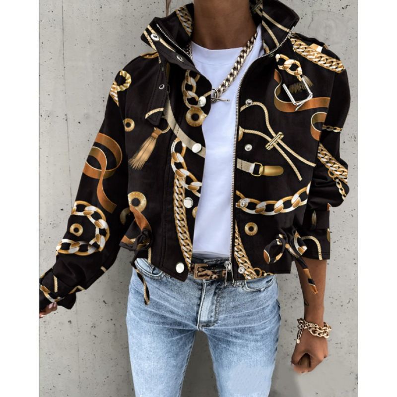 Women's Clothing autumn and winter new motorcycle jacket coat short tops _autovado.com