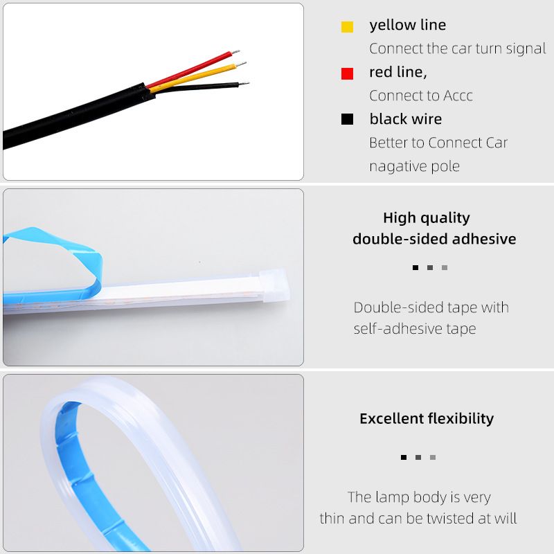 24V Dedicated Car Daytime Running Ultra-Thin Guide Strip Car-Specific White-Yellow Dual-Color Flowing Turn Signal Light_autovado.com