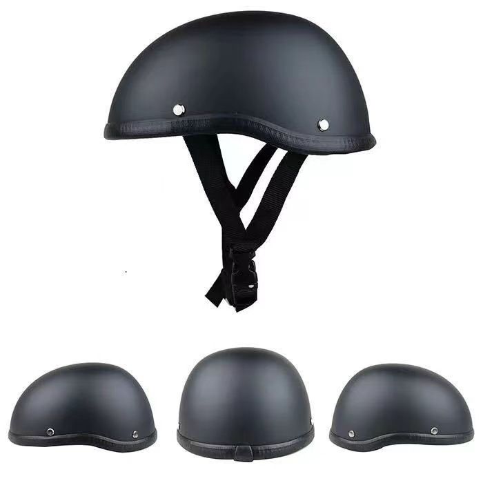 melon scoop helmet leather helmet knight summer helmet bicycle retro helmet men's half helmet summer riding helmet_autovado.com