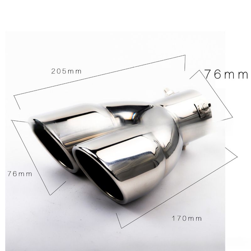 Cross-Border Hot-Selling Tail Thickened Stainless Steel Universal Model Blue Coated Slanted Double Row Car Exhaust Pipe_autovado.com