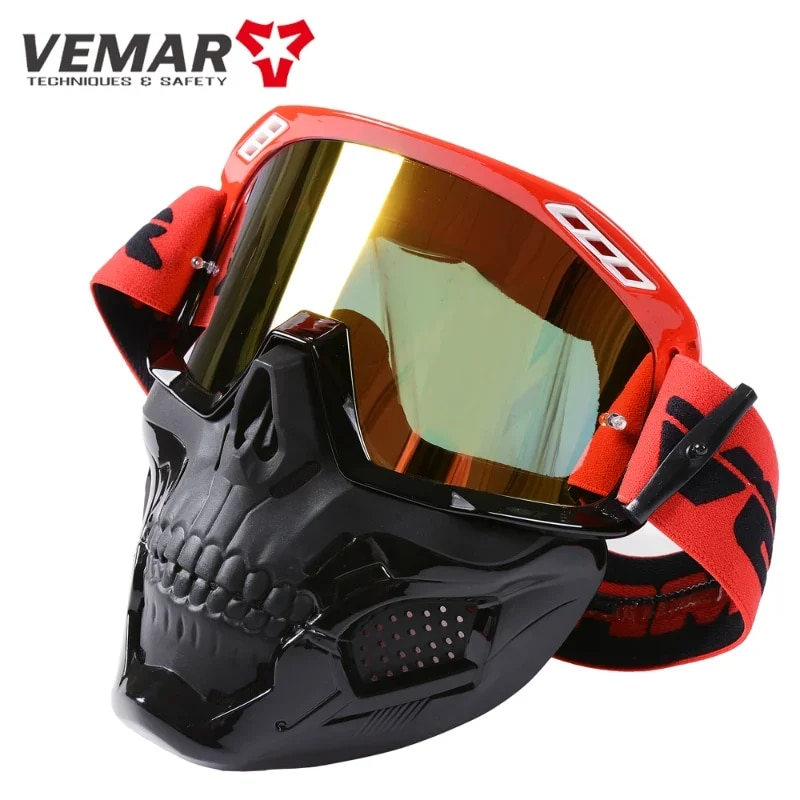 Motorcycle Anti-fog Detachable Skull Moto Face Mask Dust-proof Motocross Racing Helmet Protective Goggles_autovado.com