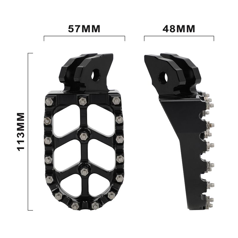 Motorcycle Foot Pegs - Non-Slip Aluminum Alloy Replacement Pedals For Enhanced Grip & Comfort (16x15.5x8cm, Black)_autovado.com