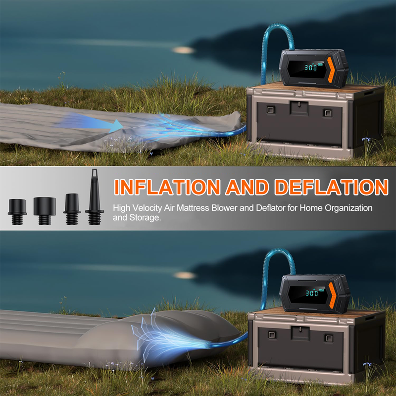 Car Emergency Power Supply With Blower, Compressor, 9000 A Battery Booster, 150 PSI Multifunctional Electric Air Pump_autovado.com