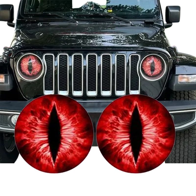 popular Beast Eyes Headlight Decals Pair off road vehicle light stickers_autovado.com