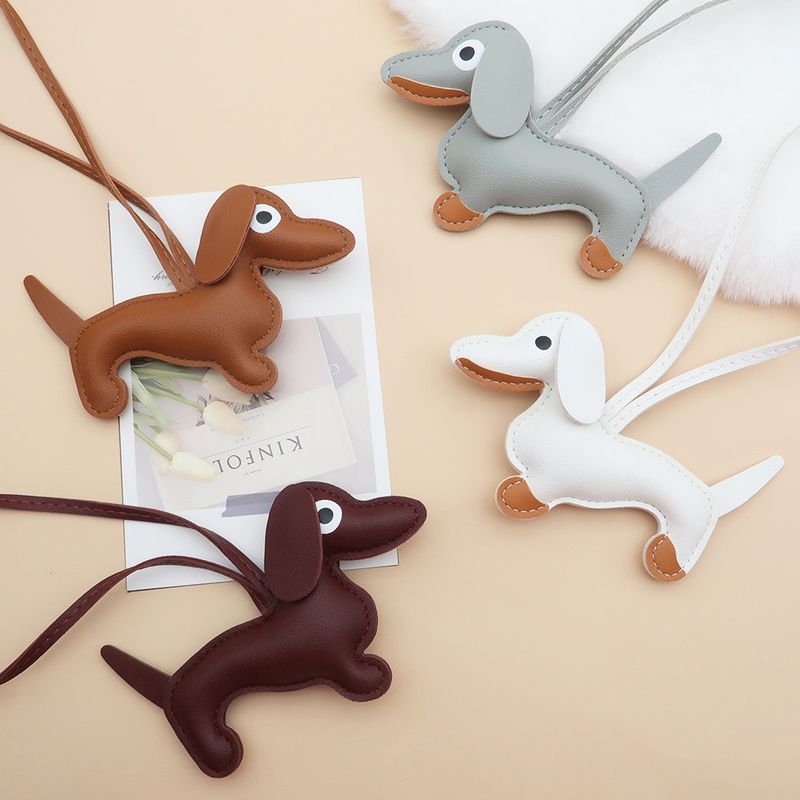 Dachshund Pendant Cute Diy Lanyard Leather Puppy Bag Pendant Schnauzer Couple Car Pendant_autovado.com