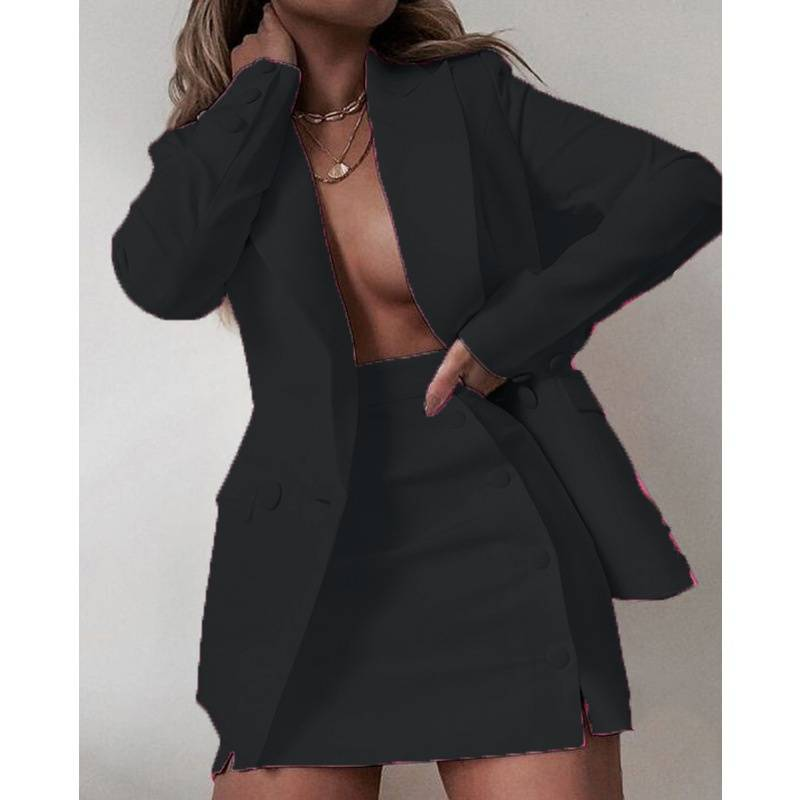Women's Clothing fashion suit tops + short skirt two-piece suits _autovado.com