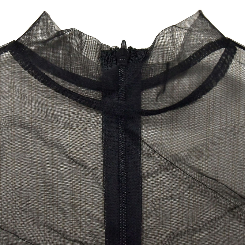 Women's solid color mesh rhinestone long-sleeved long skirt dress_autovado.com