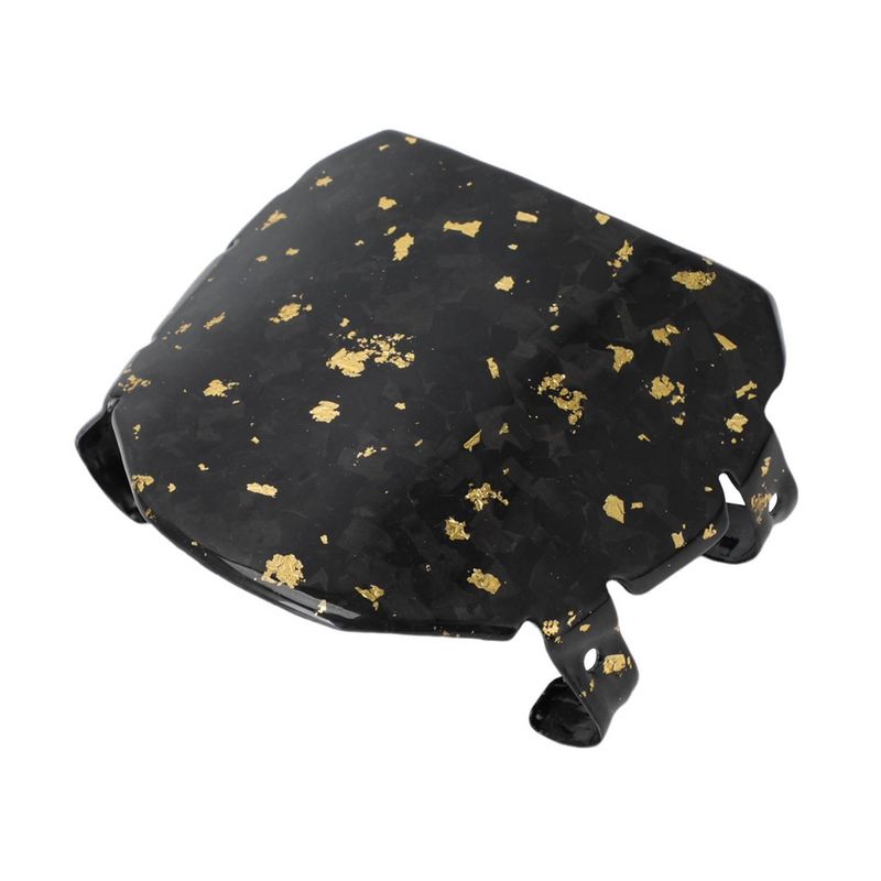 Premium Carbon Fiber Motorcycle License Plate Frame - Lightweight & Durable Customizable Number Plate For Bike Modifications (18x16x8cm, Black Gold)_autovado.com