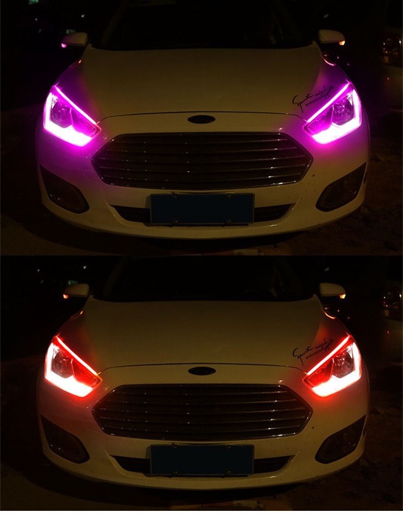 Car Daytime Running Ultra-Thin Guide Flowing Turn Signal Universal LED Silicone Light Strip No Disassembly Required_autovado.com