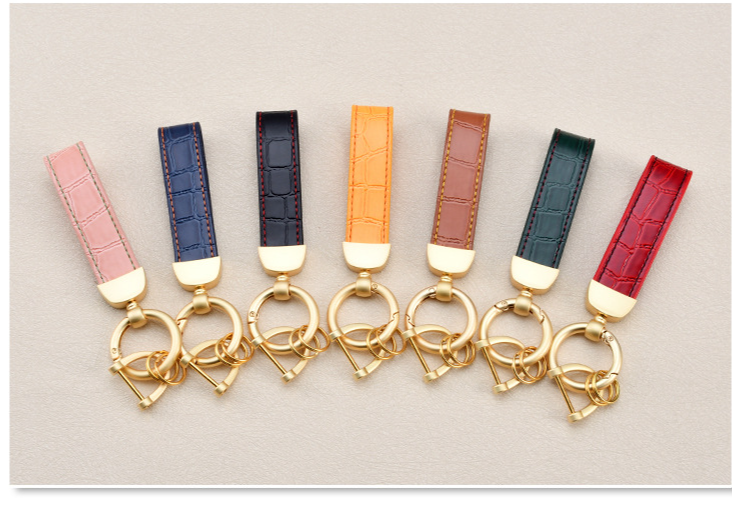 Fashion High End Car Anti Lost Key Ring Simple Leather Key Chain Pendant Creative Couple Business Key Chain_autovado.com