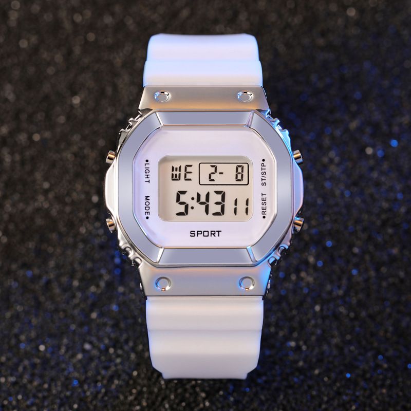 Square Digital Watch Calendar Week Night Light Alarm Clock_autovado.com