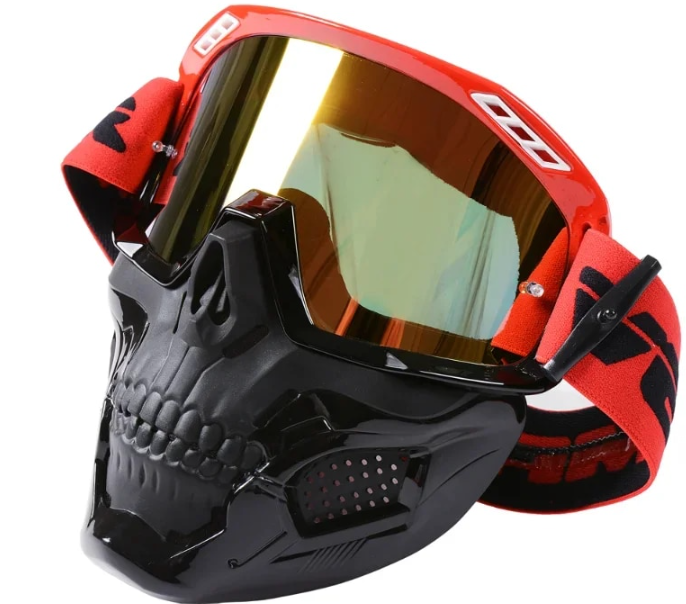 Motorcycle Anti-fog Detachable Skull Moto Face Mask Dust-proof Motocross Racing Helmet Protective Goggles_autovado.com