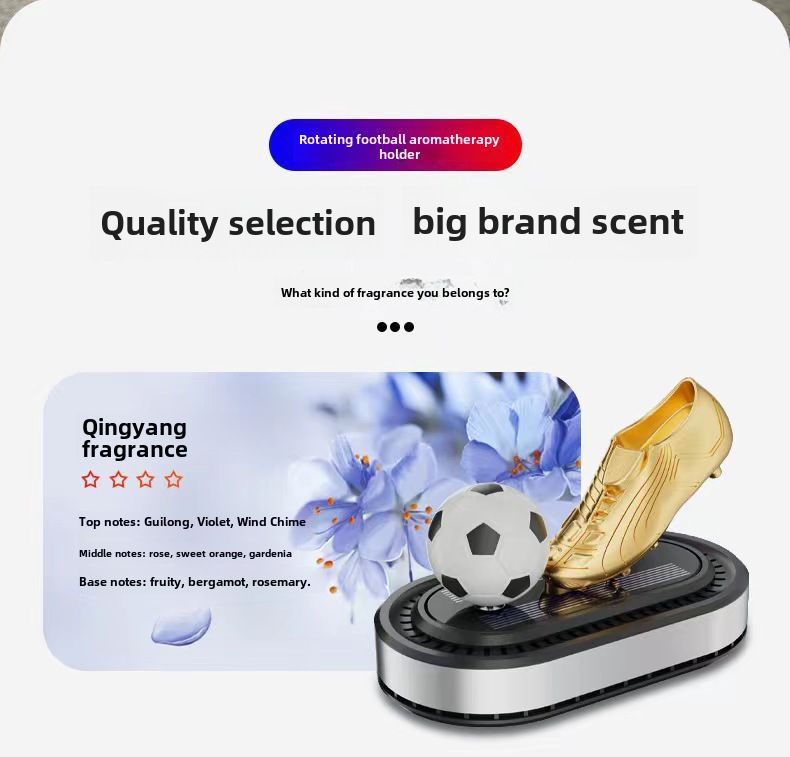 Solar rotating football gold boots ornaments cross-border car perfume seat new car aromatherapy lasting light fragrance_autovado.com