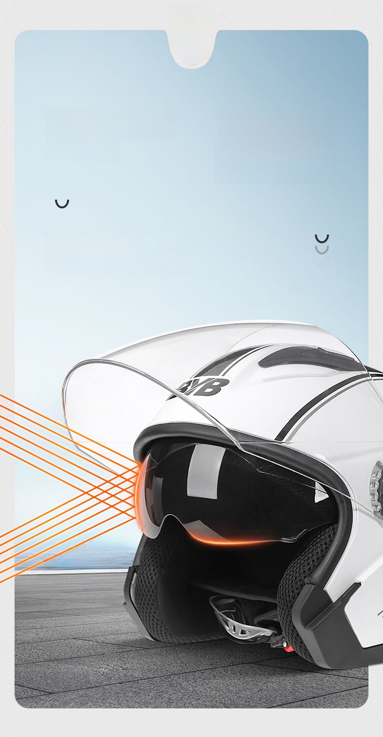Scooter helmet Motorcycle helmet Men's and women's ventilated double mirror half helmet Motorcycle helmet Cycling helmet_autovado.com