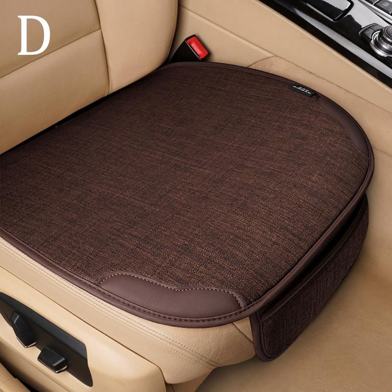 Flax Cover Cool Breathable Fabric Car Front Cushion/Rear Seat Cushion Four Seasons Universal_autovado.com