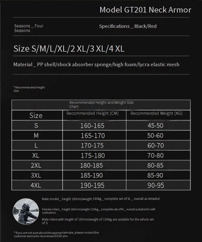 Motorcycle Armor Protection Set - CE Certified Full-Body Safety Gear With Knee/Elbow/Chest/Neck Guards For Men & Women (Black/Red, S-4XL)_autovado.com