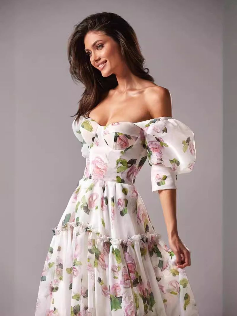 Women's Clothing fashionable organza fairy like long temperament evening dress _autovado.com
