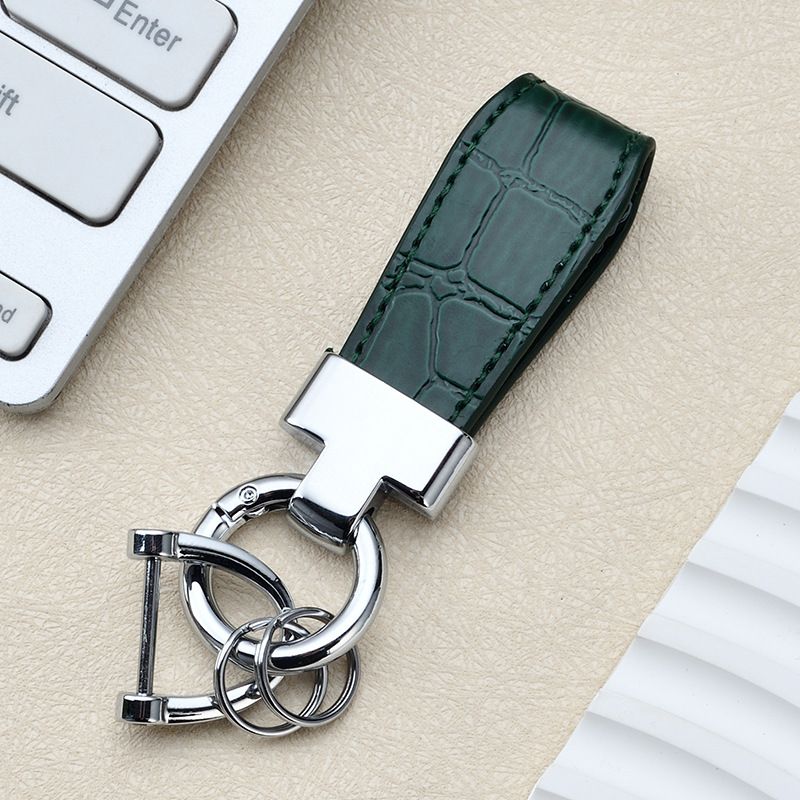 Simple Leather Bag Pendant Creative Horseshoe Buckle Leather Key Accessories New Fashion Leather Rope Car Key Chain_autovado.com