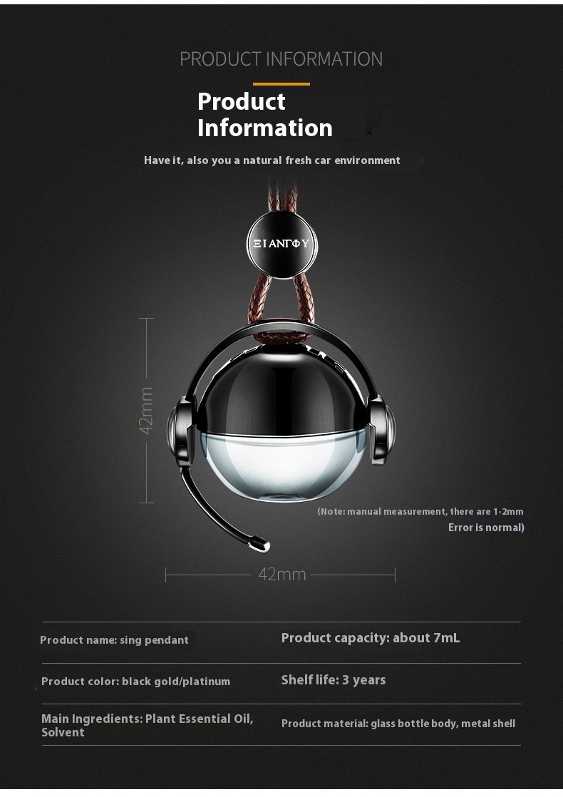 2024 New Creative Metal Pendant Car Perfume Pendant Car Perfume in Car Fragrance Bottle Essential Oil Fragrant Car Pendant_autovado.com