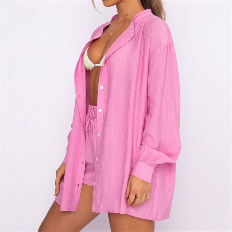 Women's Clothing sexy two-piece suit for women beach sunscreen shirt shorts suit_autovado.com