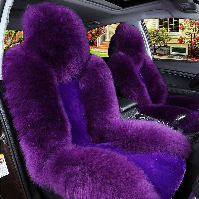 Car Winter Wool Front Single Piece Universal Seat Cover Plush Cushion_autovado.com
