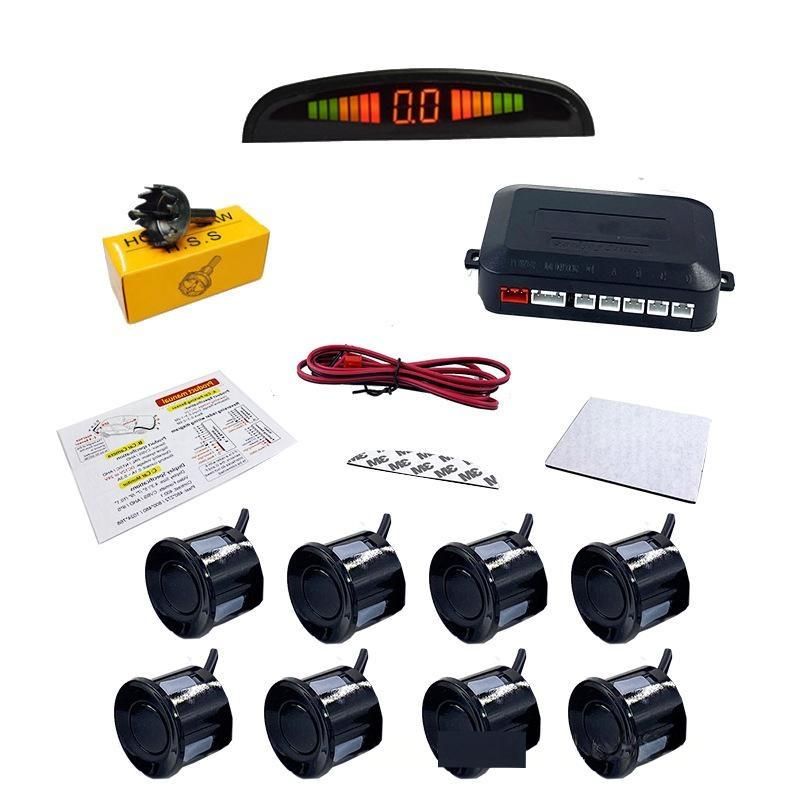 8-Sensor LED Parking Radar System With Voice Alerts & Crescent Display - Universal Front/Rear Bumper Parking Assistant For Cars/SUVs/Trucks_autovado.com