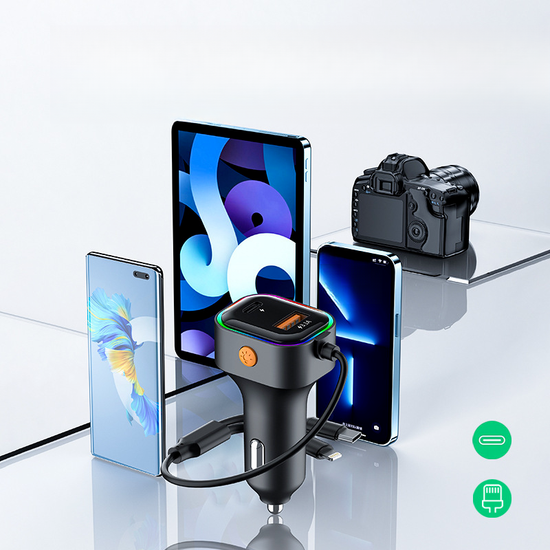 USB One To Two With Cable Charger, Multifunctional Car Phone Charger_autovado.com