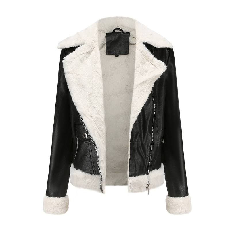 New Suede women's long-sleeved warm lapel jacket European and n commuter casual jacket_autovado.com