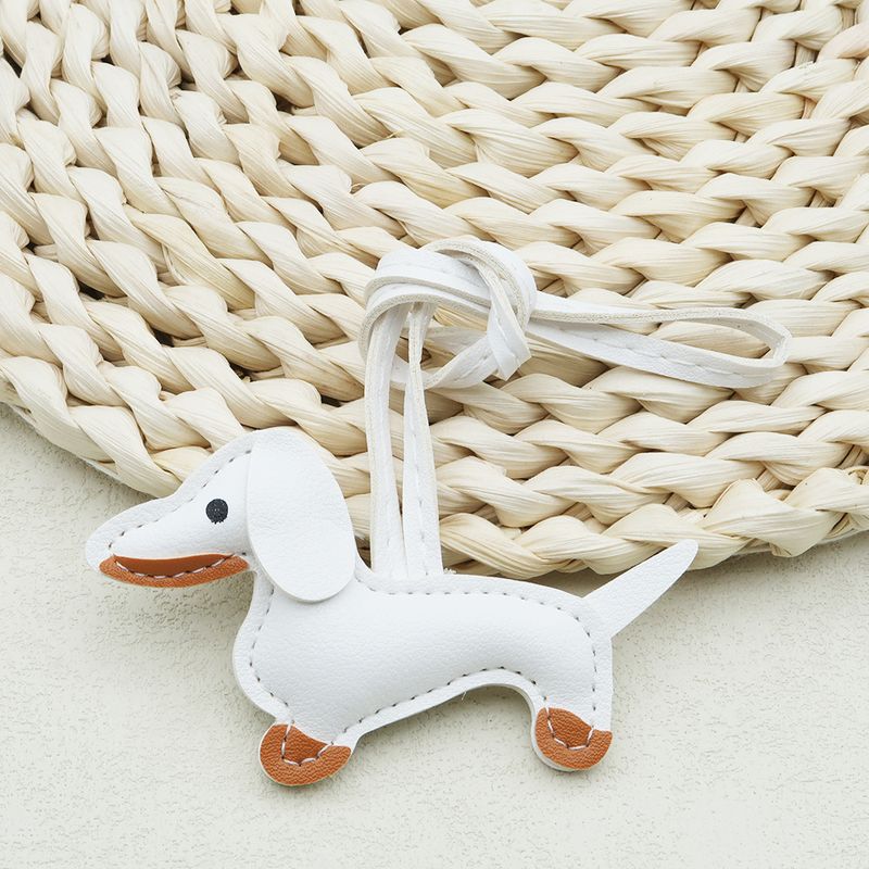 Dachshund Pendant Cute Diy Lanyard Leather Puppy Bag Pendant Schnauzer Couple Car Pendant_autovado.com