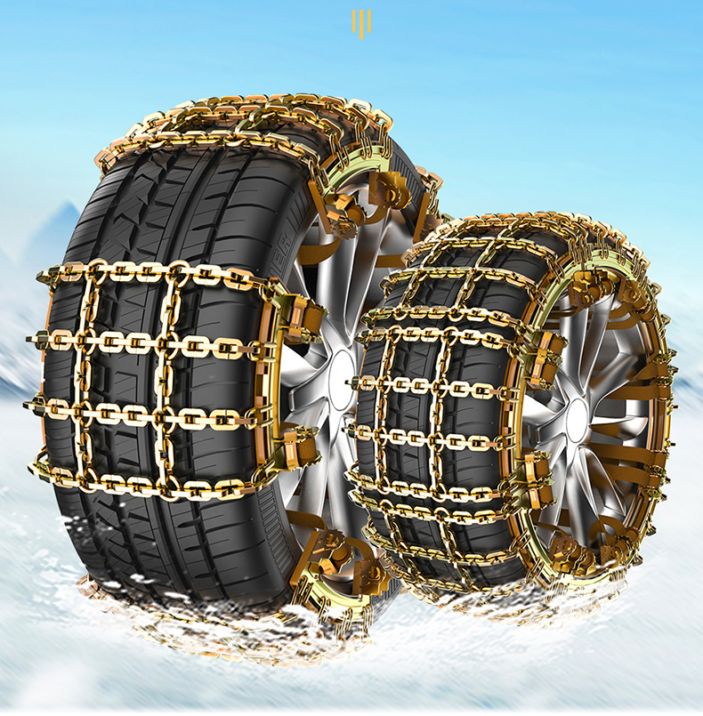 Car Tire Universal For Sedan SUV Emergency Snow Mud Manganese Steel Anti-Slip Chains Nine-Gong Style_autovado.com